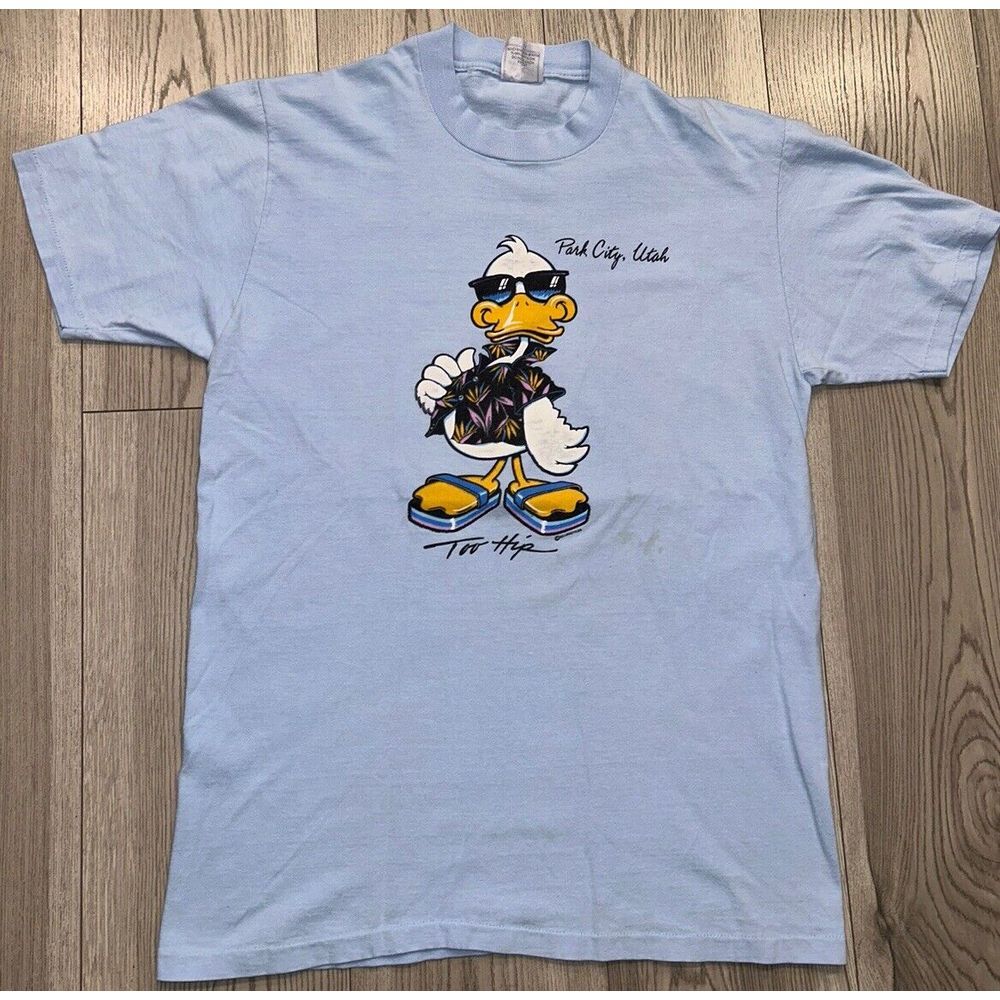 Vintage Park City, Utah Donald Duck Shirt 80s Made In USA Single Stitch SZ Large